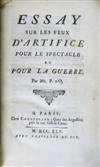 PYROTECHNICS.  Perrinet d'Orval, Jean-Charles.  Essay sur les Feux d'Artifice pour le Spectacle et pour la Guerre.  1745